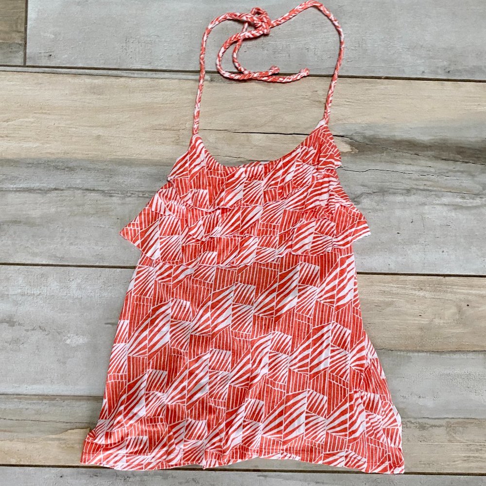 Banana Republic Tie Halter Ruffled Tank Top